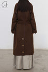 Mutedance 24 Autumn and Winter Double Breasted Lapel Jacket MD-MD24FW04-BROWN MD24FW03